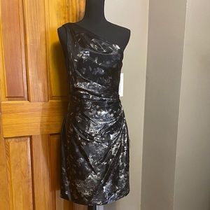 NWT Maggy London one shoulder dress